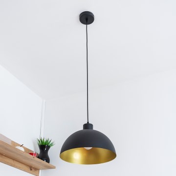 Люстра на шнурі VESPER 1xE27/15W/230 діаметр 30 см чорний/золотий