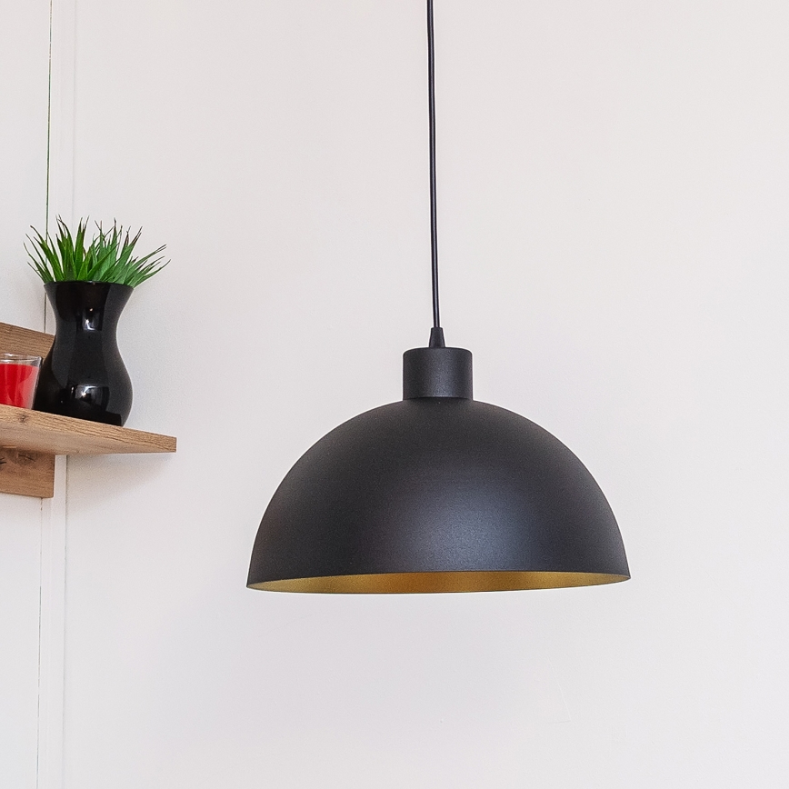 Люстра на шнурі VESPER 1xE27/15W/230 діаметр 30 см чорний/золотий