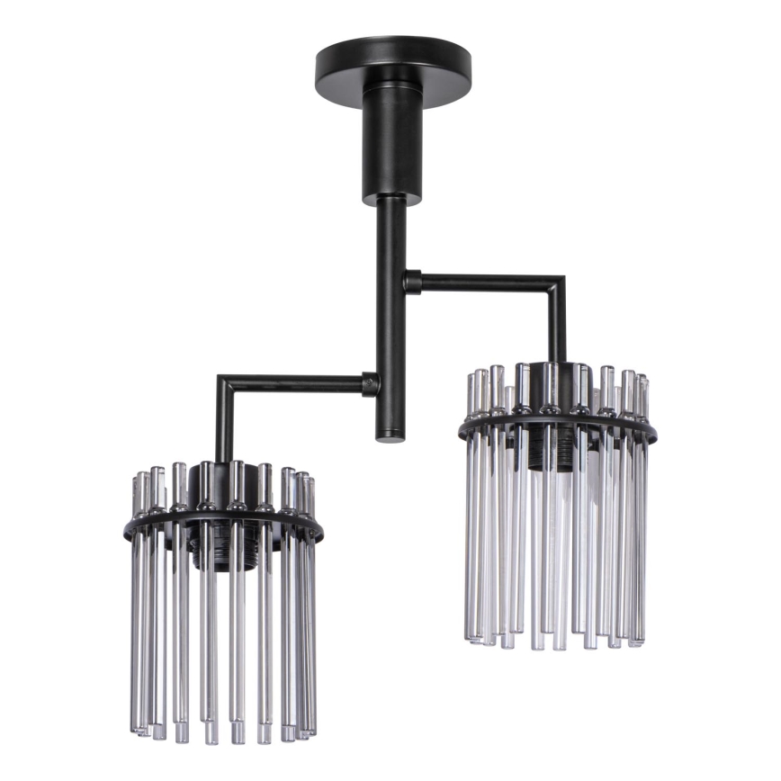 Люстра на штанге 2xE27/60W/230V черный/дымчатый