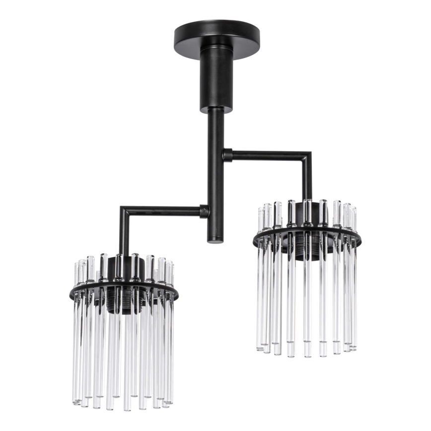 Люстра на штанге 2xE27/60W/230V черный/прозрачный