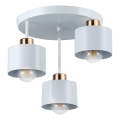 Люстра на штанге 3xE27/35W/230V диаметр 30 см белый/золотистый