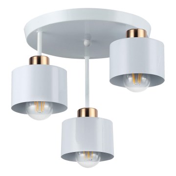 Люстра на штанге 3xE27/35W/230V диаметр 30 см белый/золотистый