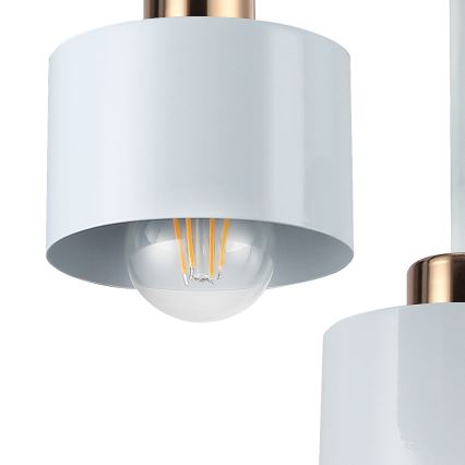 Люстра на штанге 3xE27/35W/230V диаметр 30 см белый/золотистый