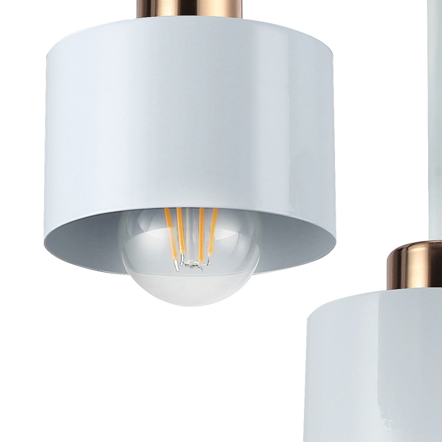 Люстра на штанге 3xE27/35W/230V диаметр 30 см белый/золотистый