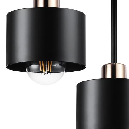 Люстра на штанге 3xE27/35W/230V диаметр 30 см черный/золотистый