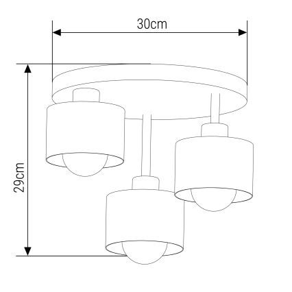 Люстра на штанге 3xE27/35W/230V диаметр 30 см черный/золотистый