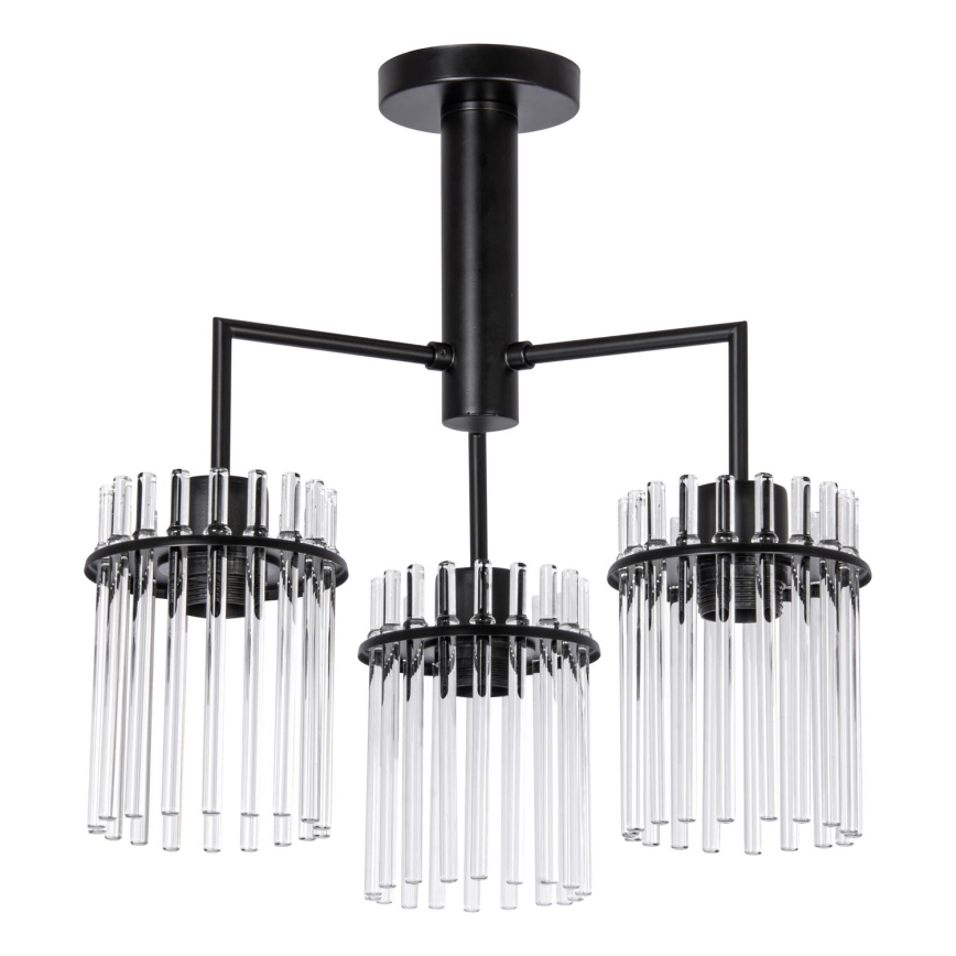 Люстра на штанге 3xE27/60W/230V черный/прозрачный