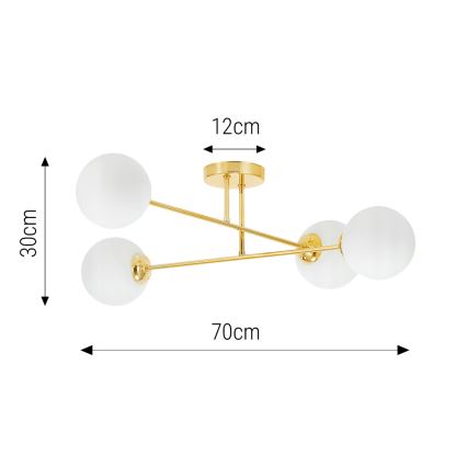 Люстра на штанге 4xE27/35W/230V диаметр 70 см золотистый