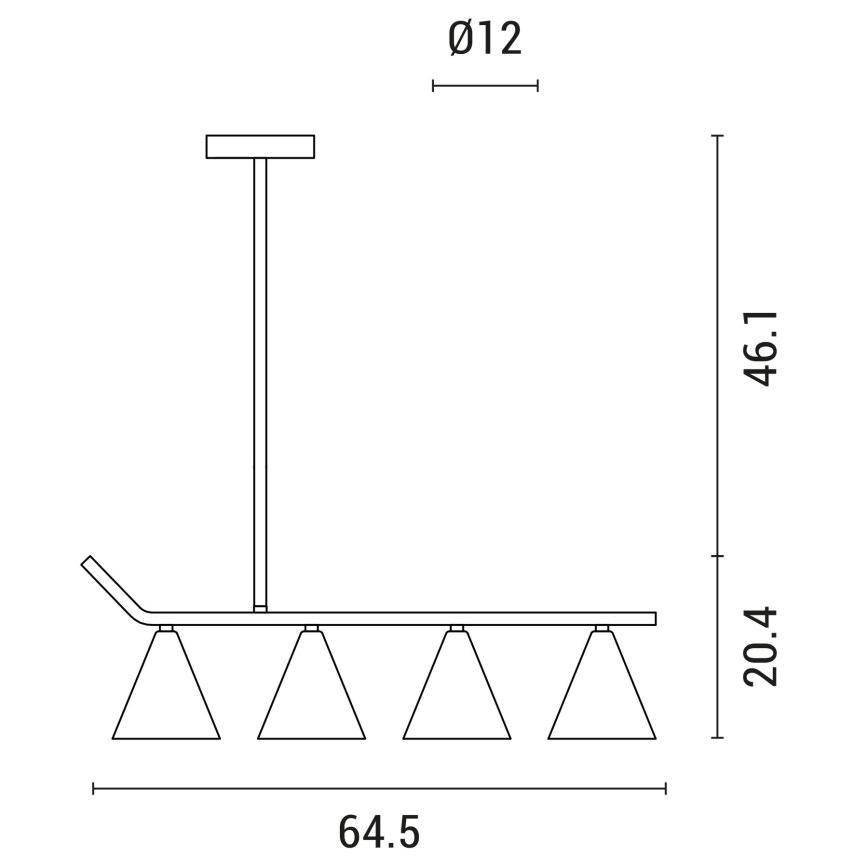 Люстра на штанге 4xΕ27/40W/230V черный