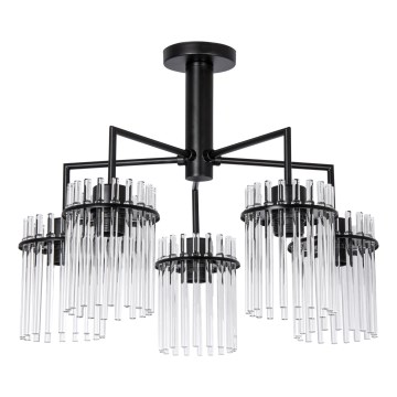 Люстра на штанге 5xE27/60W/230V черный/прозрачный