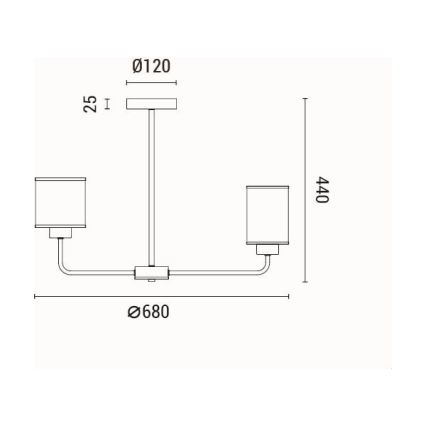 Люстра на штанге 6xE27/60W/230V