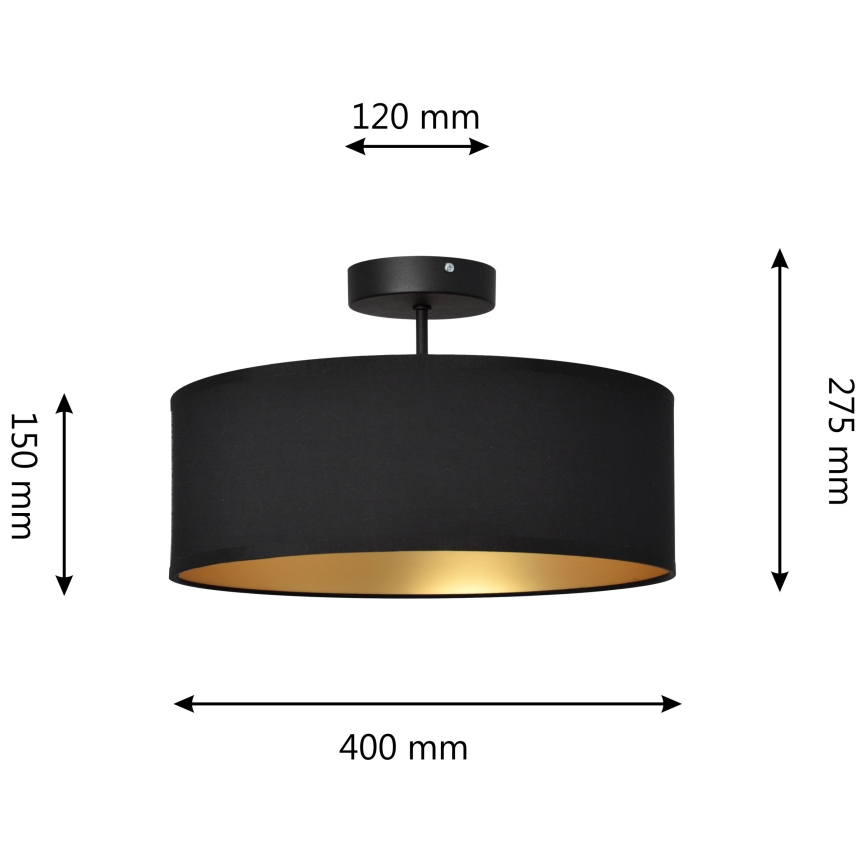 Люстра на штанге ALBA 3xE27/15W/230V черная/золотая