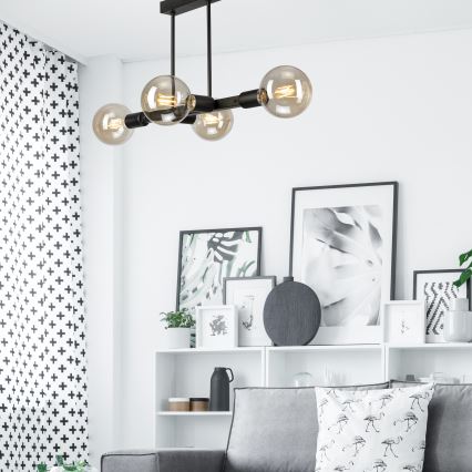 Люстра на штанге ASTRID 4xE27/60W/230V черный