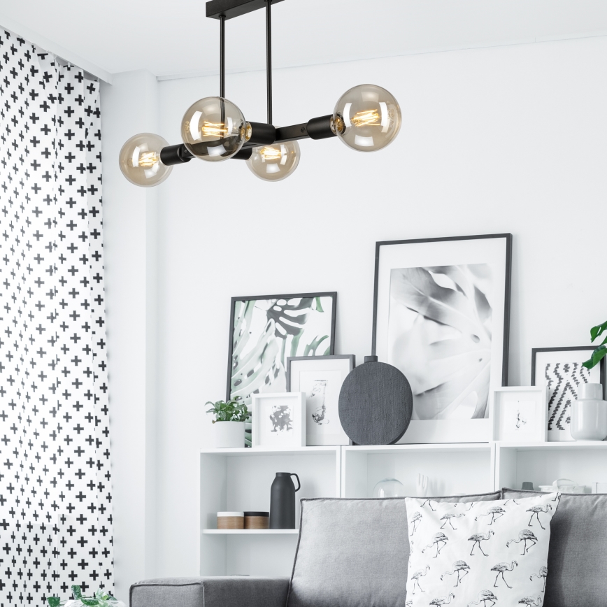 Люстра на штанге ASTRID 4xE27/60W/230V черный