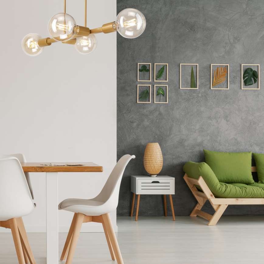 Люстра на штанге ASTRID 4xE27/60W/230V золотая