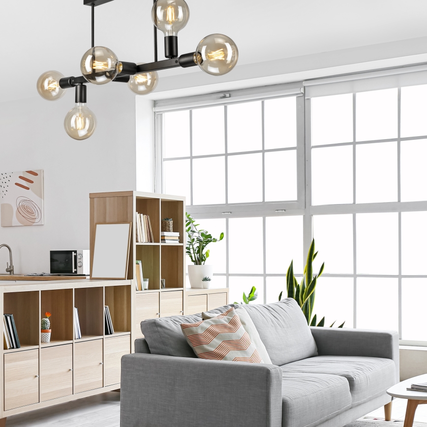 Люстра на штанге ASTRID 6xE27/60W/230V черный