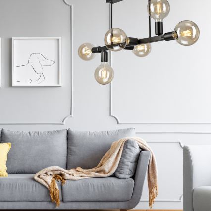 Люстра на штанге ASTRID 6xE27/60W/230V черный