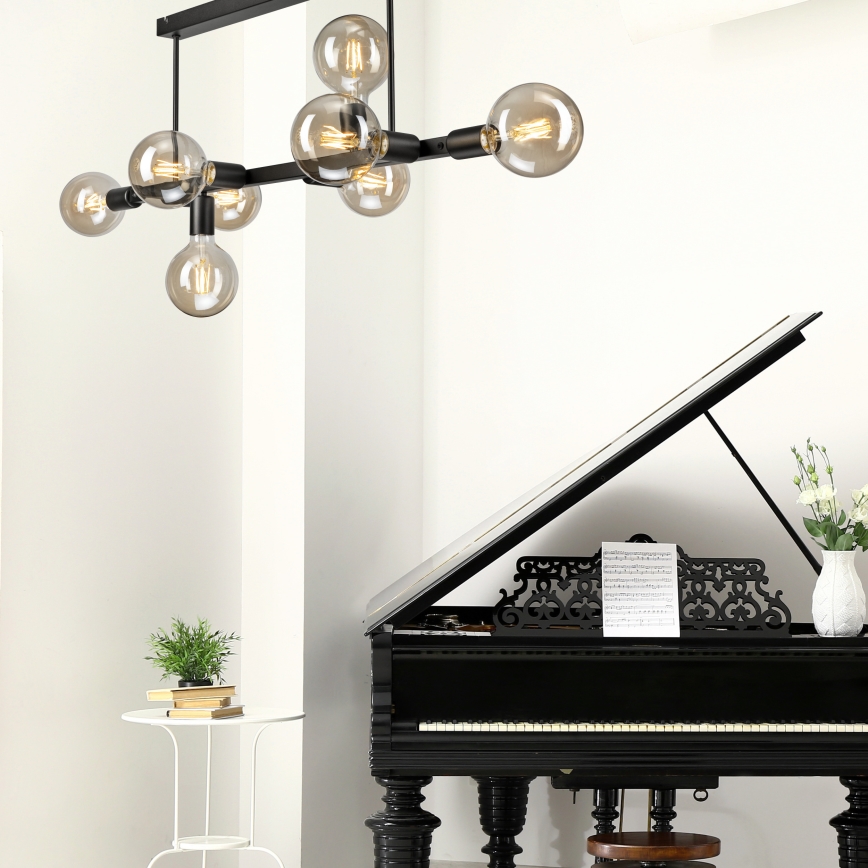 Люстра на штанге ASTRID 8xE27/60W/230V черный