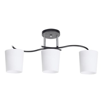 Люстра на штанге ESNYR 3xE27/40W/230V черный/белый