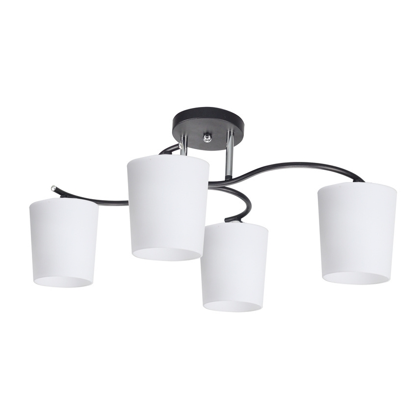 Люстра на штанге ESNYR 4xE27/40W/230V черный/белый