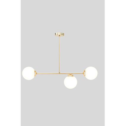 Люстра на штанге FIRA 3xE27/60W/230V золотистый