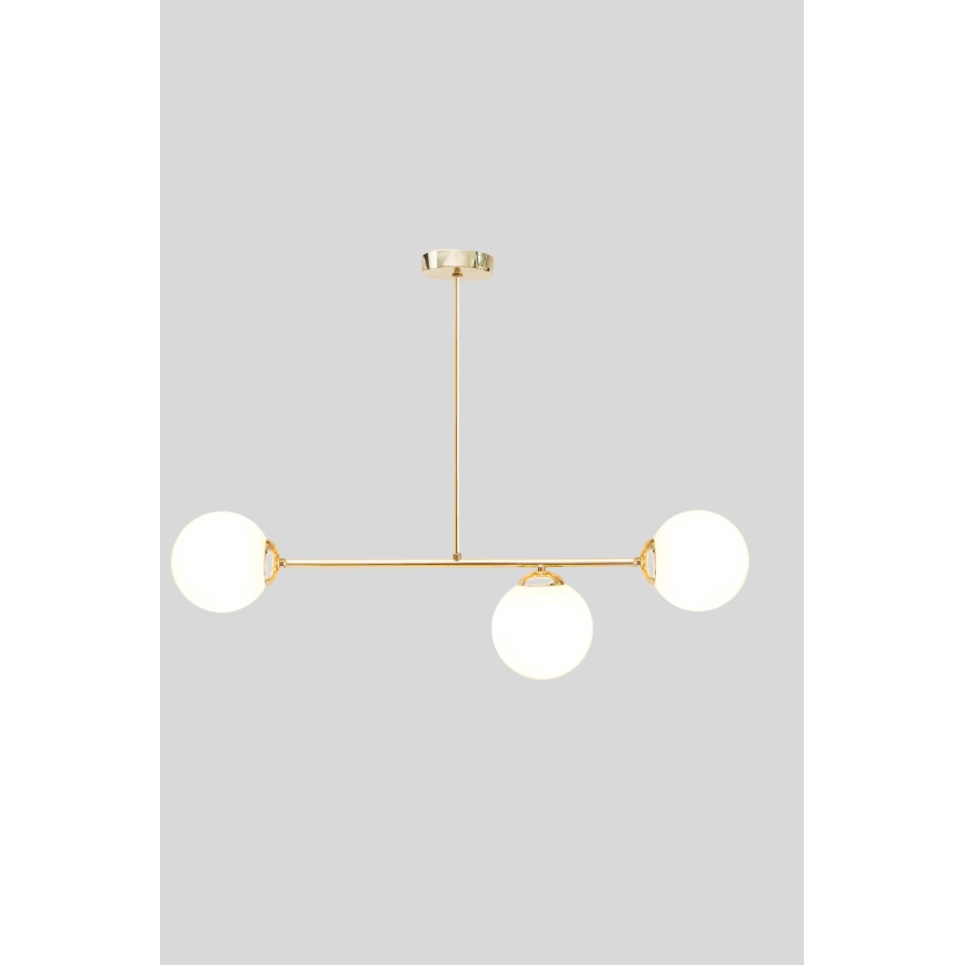 Люстра на штанге FIRA 3xE27/60W/230V золотистый