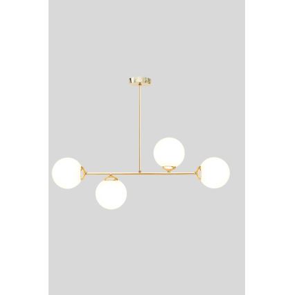 Люстра на штанге FIRA 4xE27/60W/230V золотистый