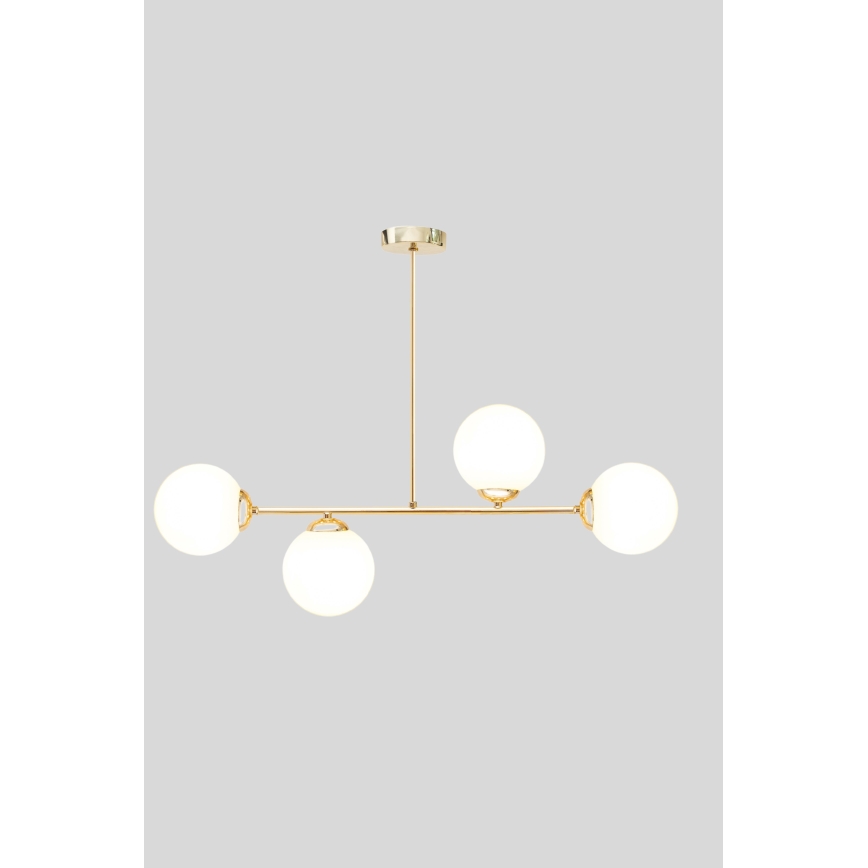 Люстра на штанге FIRA 4xE27/60W/230V золотистый