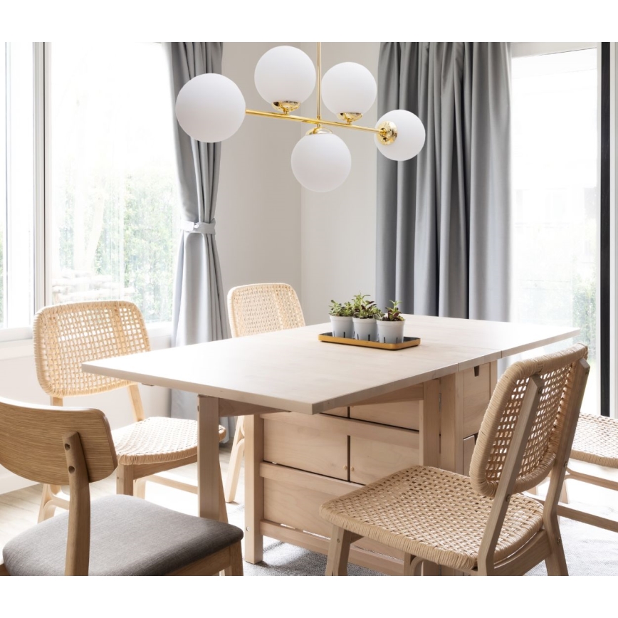 Люстра на штанге FIRA 5xE27/60W/230V золотистый