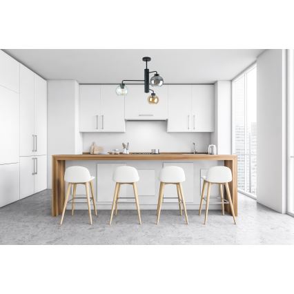 Люстра на штанге FLEX 3xE27/60W/230V черный/дымчатый черный/дымчатый бежевый/прозрачный