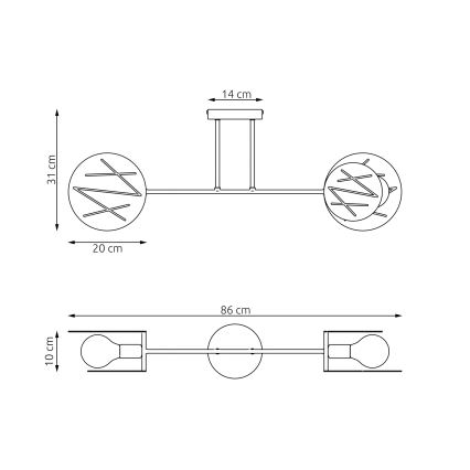 Люстра на штанге FRICK 2xE27/15W/230V черная
