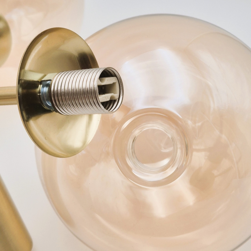 Люстра на штанге GEORGIA 3xG9/5W/230V золотая/дымчато-бежевая