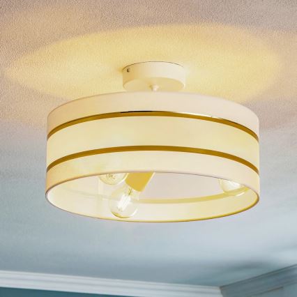 Люстра на штанге HELEN 3xE27/15W/230V белая/золотая