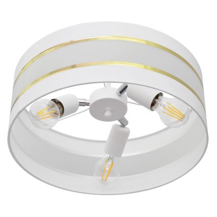 Люстра на штанге HELEN 3xE27/15W/230V белая/золотая