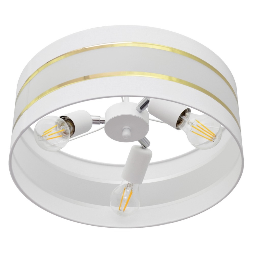 Люстра на штанге HELEN 3xE27/15W/230V белая/золотая