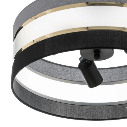 Люстра на штанге HELEN 3xE27/15W/230V черная/серая/золотая