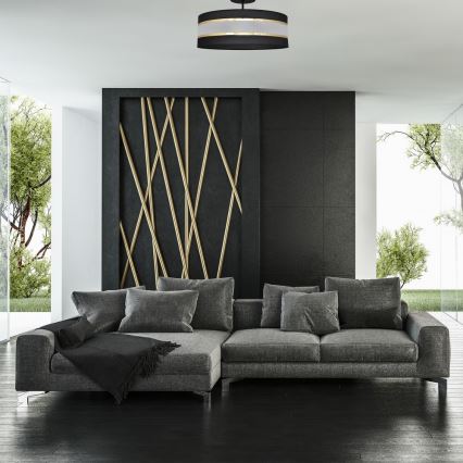 Люстра на штанге HELEN 3xE27/15W/230V черная/золотая