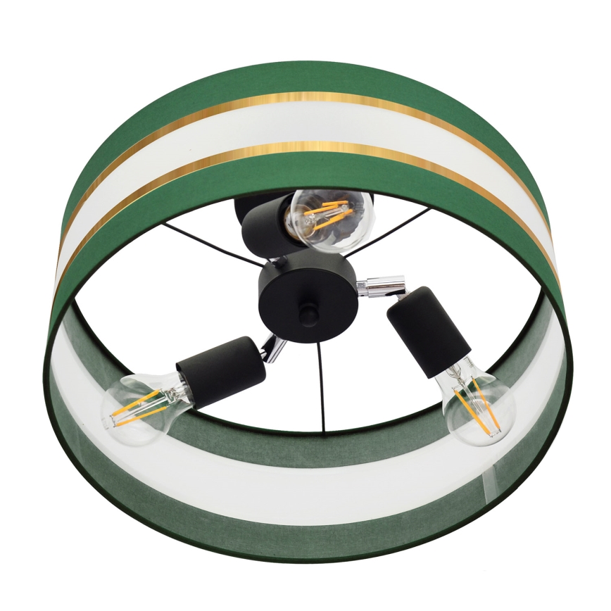 Люстра на штанге HELEN 3xE27/15W/230V зеленый/золотистый
