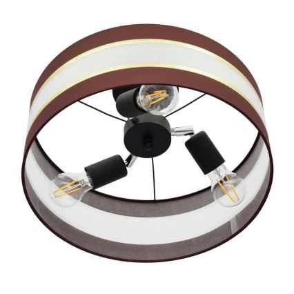 Люстра на штанге HELEN 3xE27/15W/230V коричневая/черная/золотая