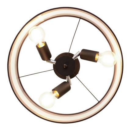 Люстра на штанге HELEN 3xE27/15W/230V коричневая/черная/золотая