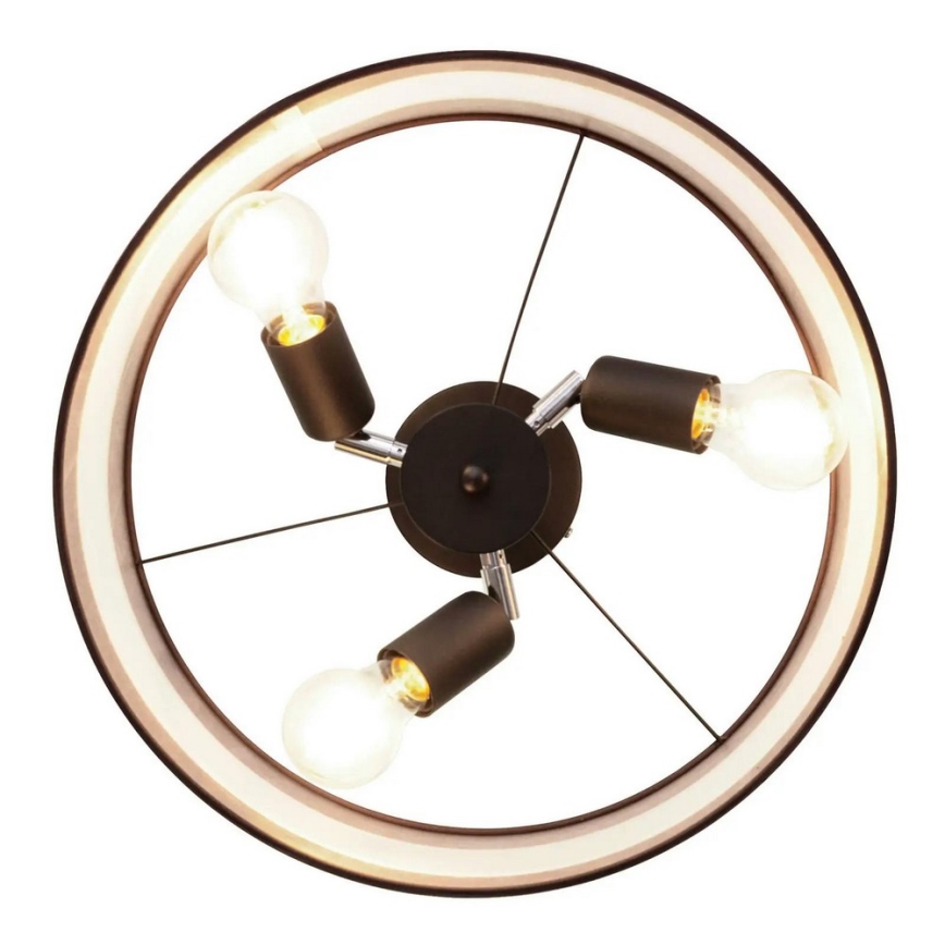 Люстра на штанге HELEN 3xE27/15W/230V коричневая/черная/золотая