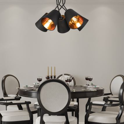 Люстра на штанге IRMA 5xE27/60W/230V черный