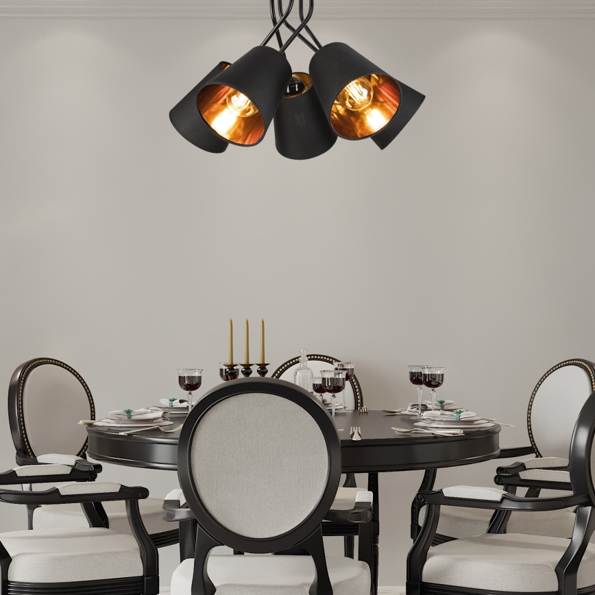 Люстра на штанге IRMA 5xE27/60W/230V черный