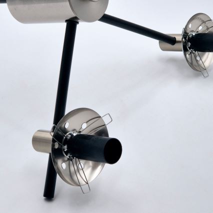 Люстра на штанге LILOU 6xE14/5W/230V матовый хром/дымчатый