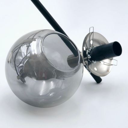 Люстра на штанге LILOU 6xE14/5W/230V матовый хром/дымчатый