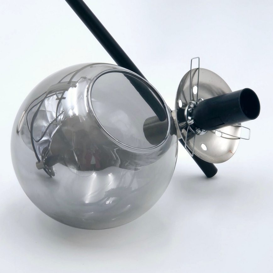 Люстра на штанге LILOU 6xE14/5W/230V матовый хром/дымчатый