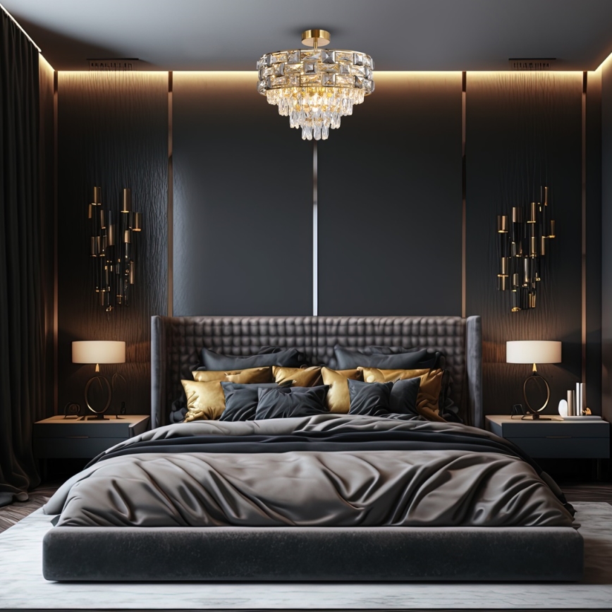 Люстра на штанге LUXURIA 9xE14/40W/230V золотой