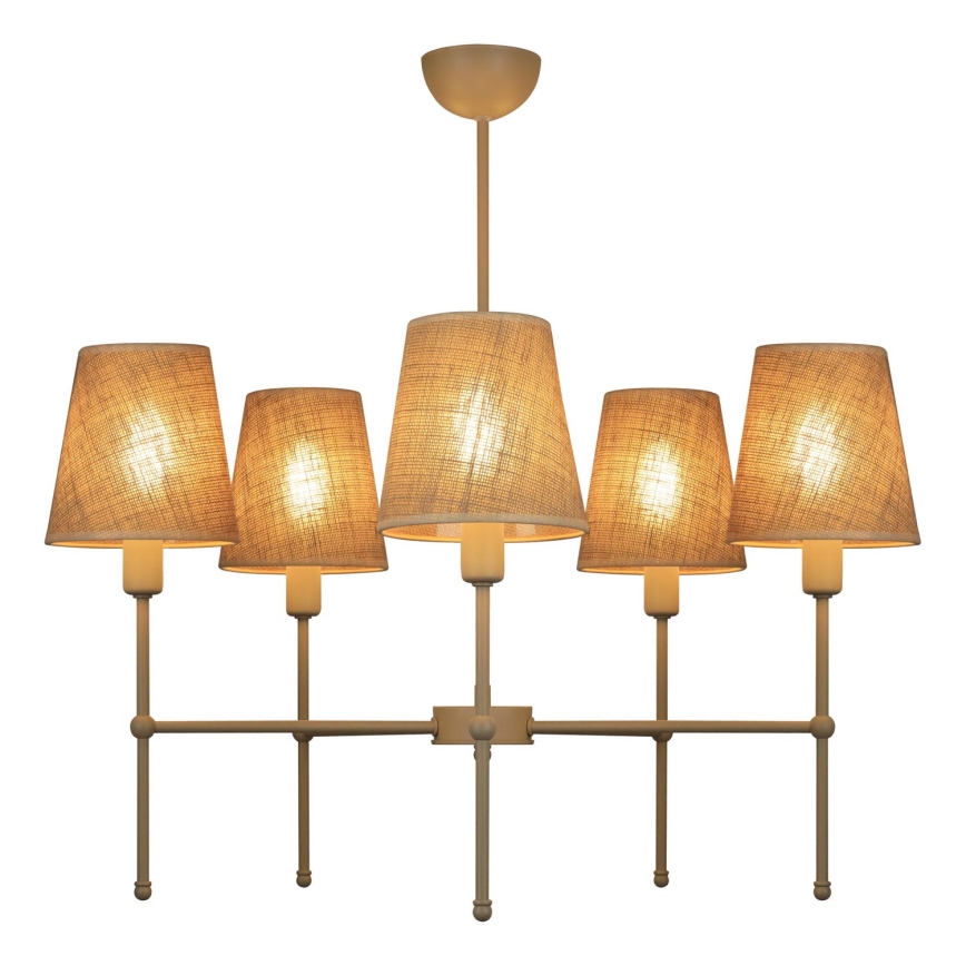 Люстра на штанге MADELA 5xE14/40W/230V джут/бежевый