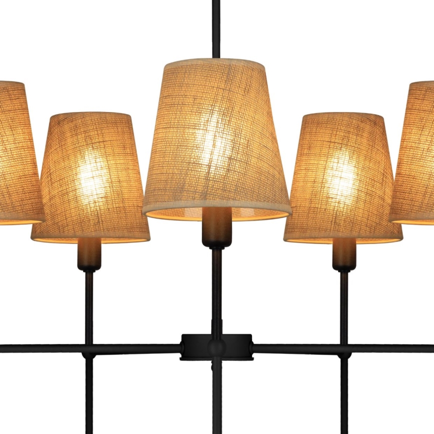 Люстра на штанге MADELA 5xE14/40W/230V джут/чёрный