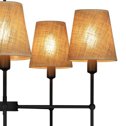 Люстра на штанге MADELA 5xE14/40W/230V джут/чёрный